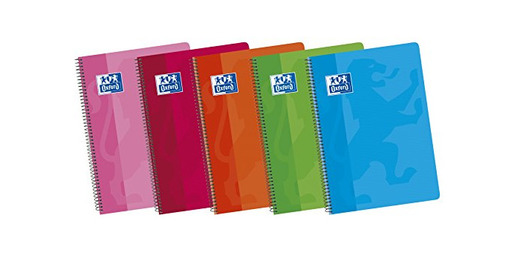 Oxford Classic 100430166 - Pack de 5 cuadernos espiral de tapa blanda