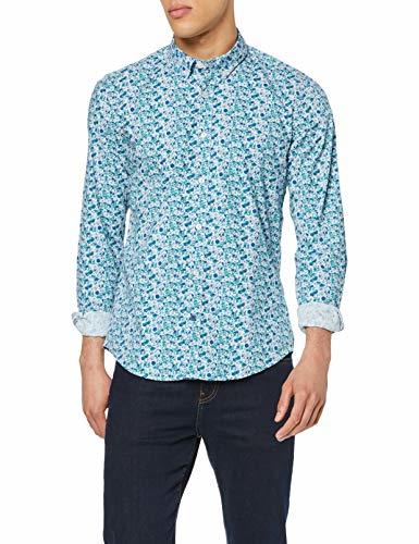 Fashion Springfield LB Microflower Print Camisa Casual,