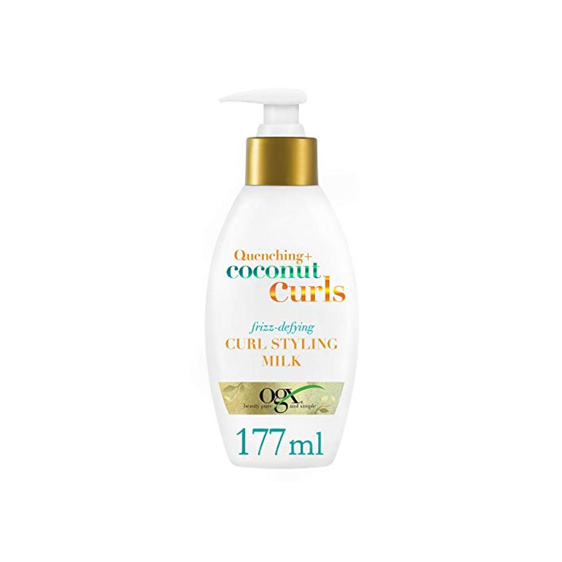 Producto ogx de remojo con coco rizos Frizz desafiando Curl Estilo Leche