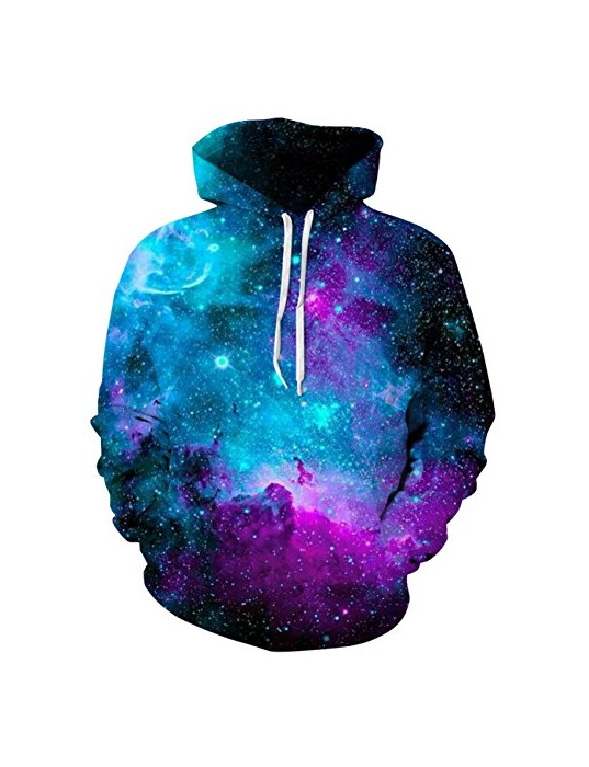 Fashion Loveternal Galaxia Azul Design 3D Sudadera con Capucha Estampado Digital para Mujer