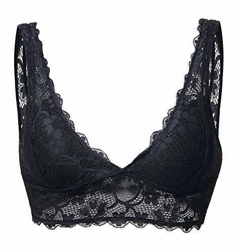 YIANNA Mujer Sujetador De Encaje con Relleno Elasticidad Sujetadores Comfort Lace Bra