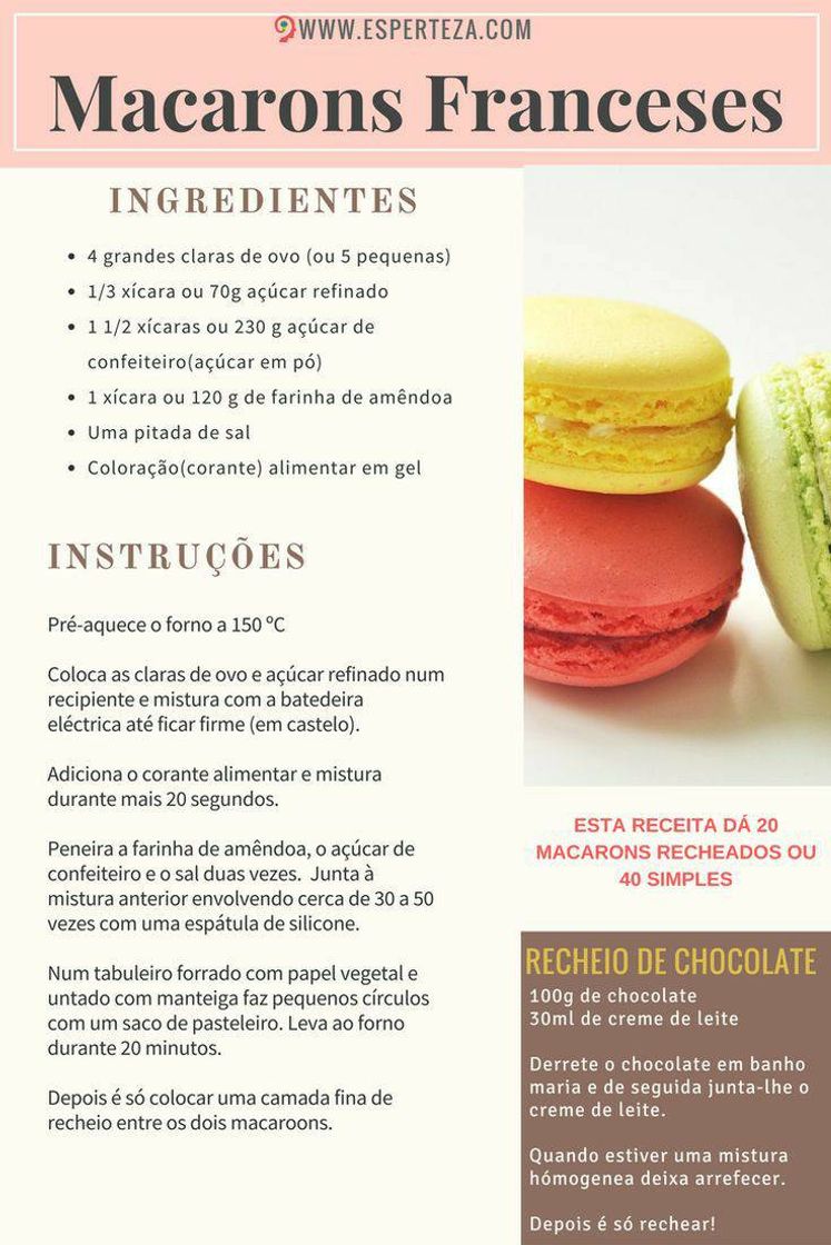 Moda Receita de macarons