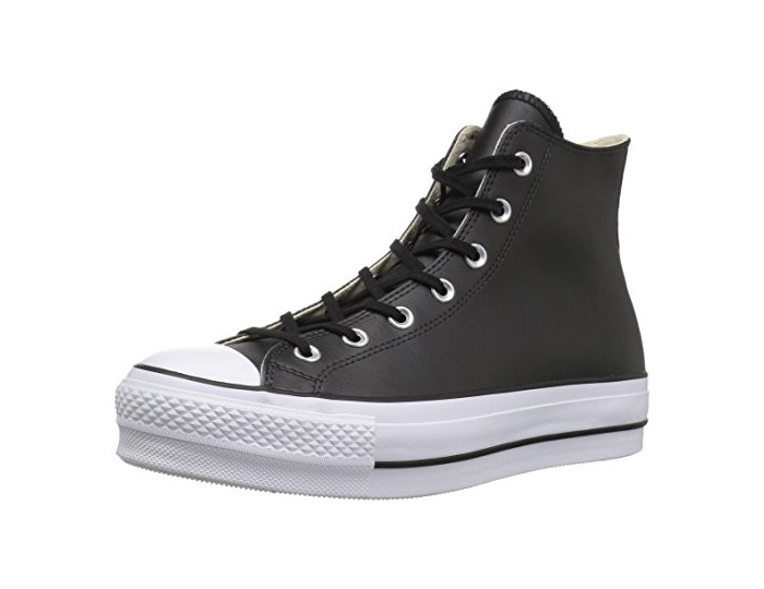 Moda Converse Chuck Taylor CTAS Lift Clean Hi, Zapatillas Altas para Mujer, Negro