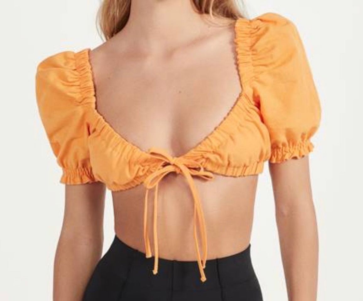 Moda Crop top naranja Bershka