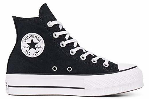 Converse Chuck Taylor CTAS Lift Hi, Zapatillas para Mujer, Negro