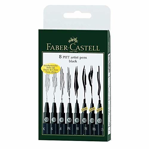 Faber-Castell 167137 - Pack de 8 rotuladores Pitt Artist Pens Black