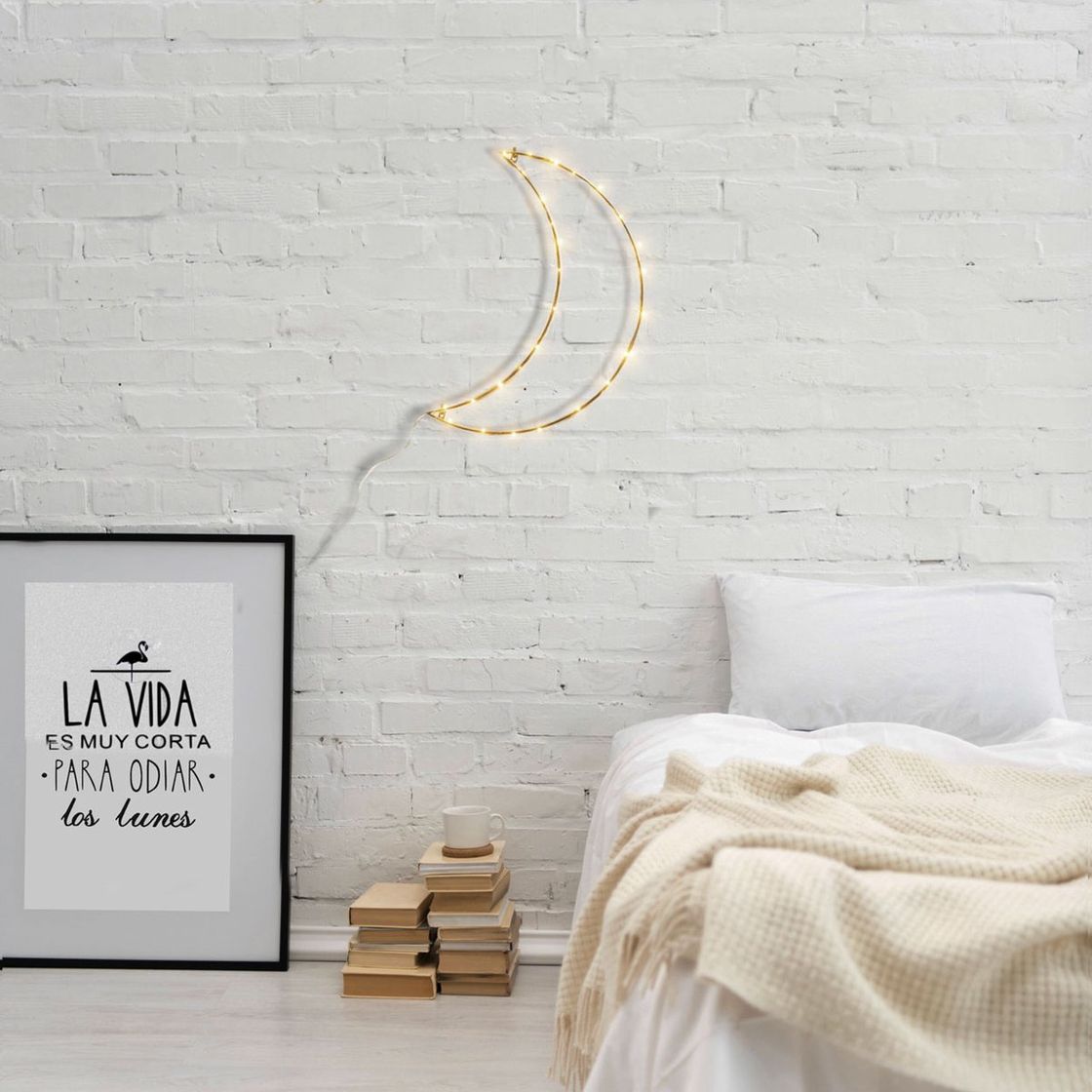 Moda Luna decorativa con luces para la pared – Flamingueo