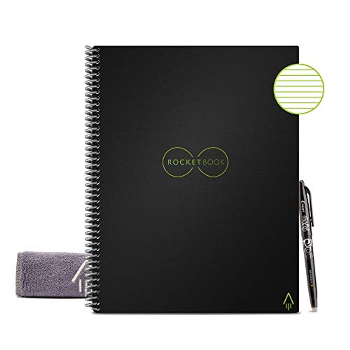 Productos Rocketbook - Libreta inteligente reutilizable con forro ecológico. 1 bolígrafo Pilot Frixion