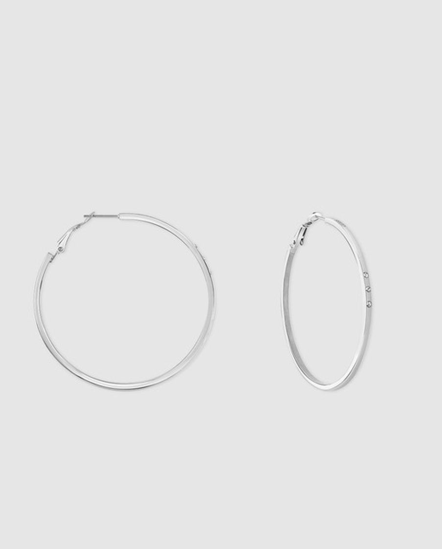 Moda Pendientes de aro Guess Round & Round de acero y cristal · Guess 