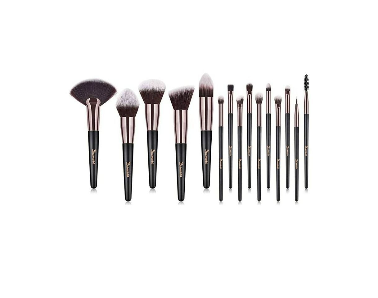 Belleza Brochas de Maquillaje, 15pcs Maquillaje Profesional Pinceles Maquillaje de Ojos, Rubor, Contorno,