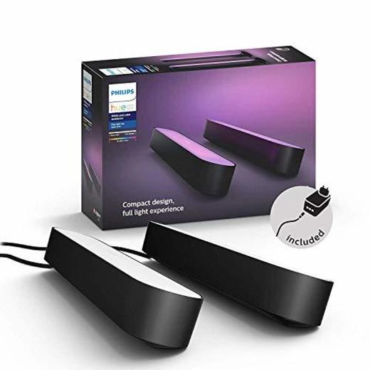 Philips Hue Play Barra de luz regulable compatible con Amazon Alexa, Apple