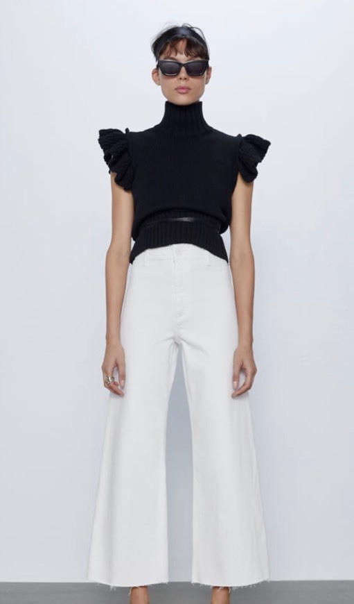 Social Zara Marine Straight White Trousers 