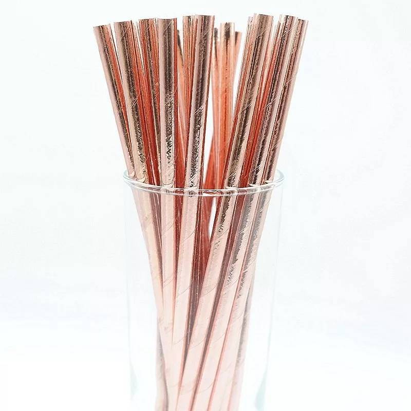 Product Pajitas de papel rose gold