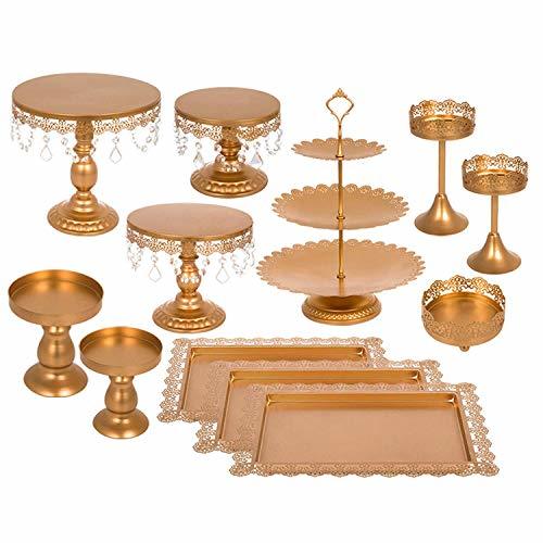 Home Guellin 12pcs Soportes para Pasteles Soportes de Tarta Dorados Soportes de Torta