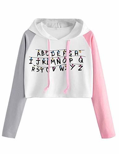 Moda Sudadera Stranger Things Niña, Sudadera Stranger Things 3 Mujer Corta Sudadera con