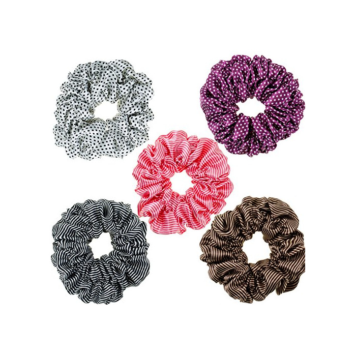 Beauty VAGA Pack de 5 suaves scrunchies de satin