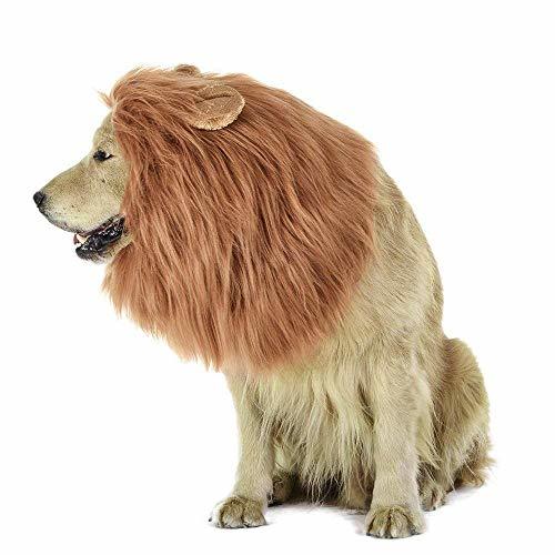 Product MiLuck Lion Mane peluca para perro y gato Disfraz con orejas Mascota