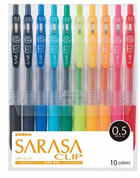 Moda Amazon.com : Zebra Sarasa Clip 0.5, 10 Color Set (JJ15-10CA ...