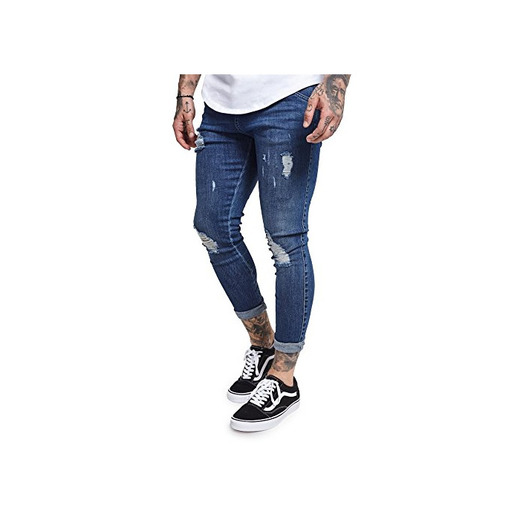 Sik Silk Hombre Jeans pitillo pitillo desgastados