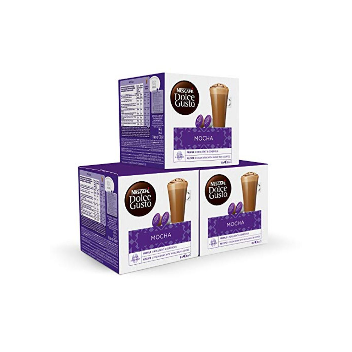 Productos NESCAFÉ Dolce Gusto Café Mocha, Pack de 3 x 16 Cápsulas -