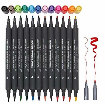 Social Set de rotuladores con doble punta de pincel - 12/24/36/48/80 colores -