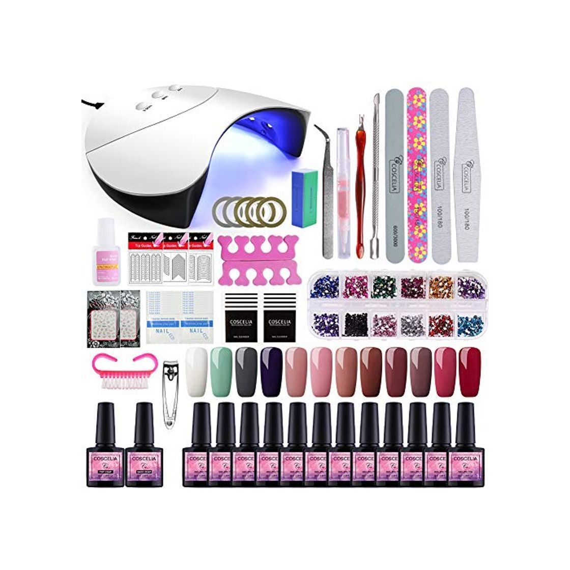 Belleza Saint-Acior 36W USB Lámpara Secador de Uñas 12PCS Esmalte Semipermanente Kit Uñas