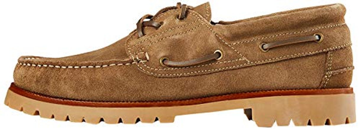 Products Marca Amazon - find. Leather, Náuticos Hombre, Beige