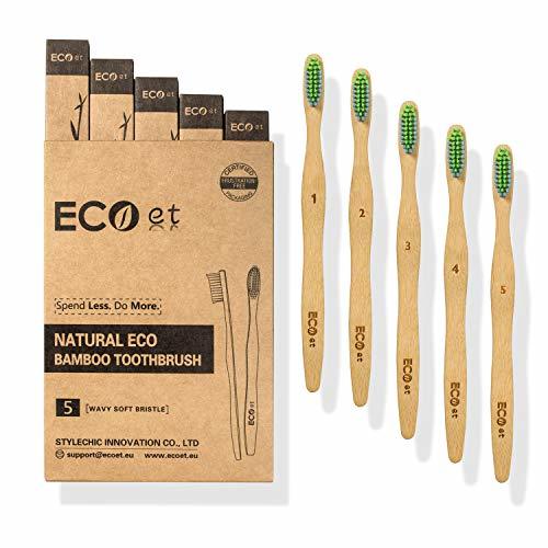 Belleza ECOet Cepillos de Dientes de Bambú con Cerdas Suaves para Adultos