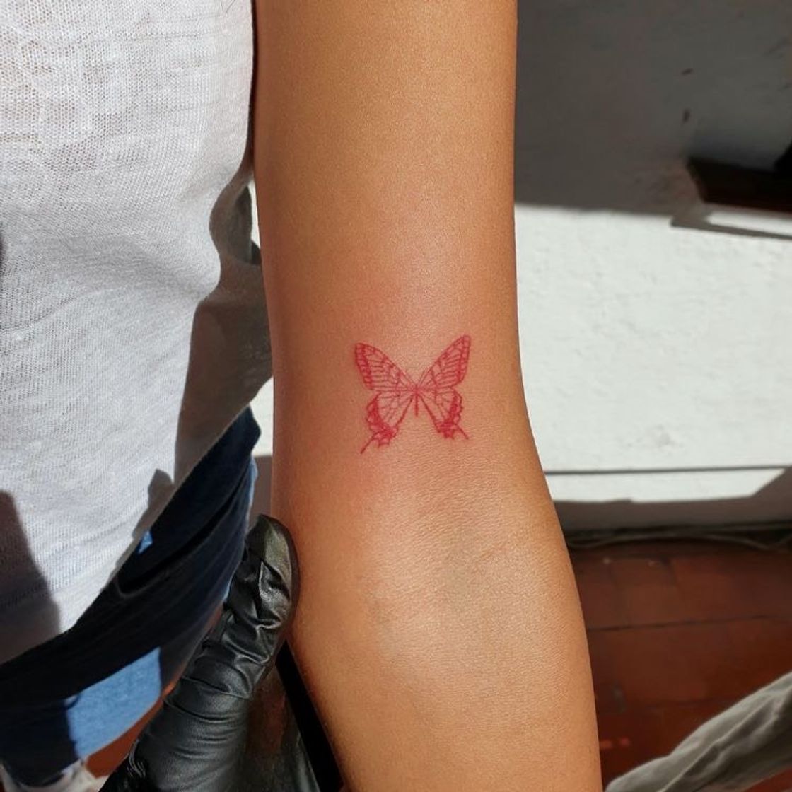 Moda Tatoo de borboleta vermelha ❤️🦋  