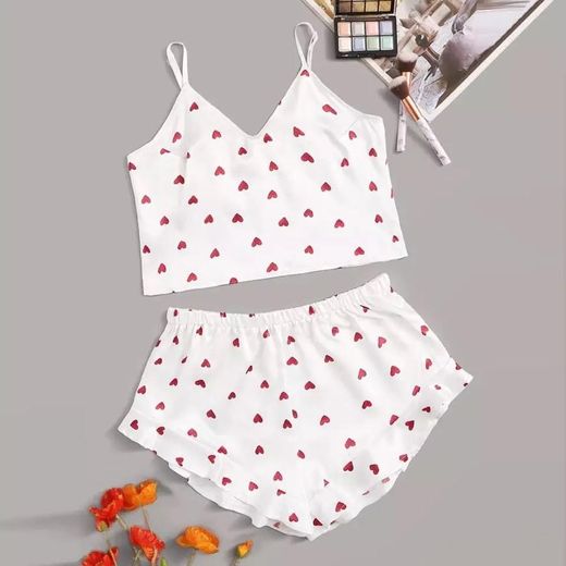 Pijama de corazones para verano