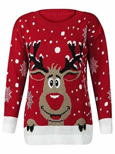CelebLook Hombre Vintage Reno De Navidad Suéter Cuello Redondo suéter pulóver -