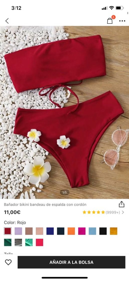 Moda Bikini talle alto rojo 