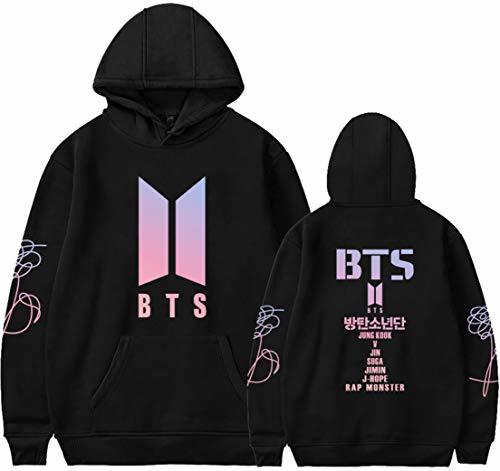 Fashion OLIPHEE Sudaderas con Capucha Estampado de Firmar de BTS Estilo Coreano para