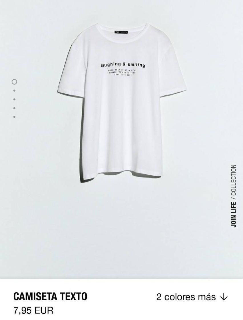 Moda ZARA Official Website camiseta texto