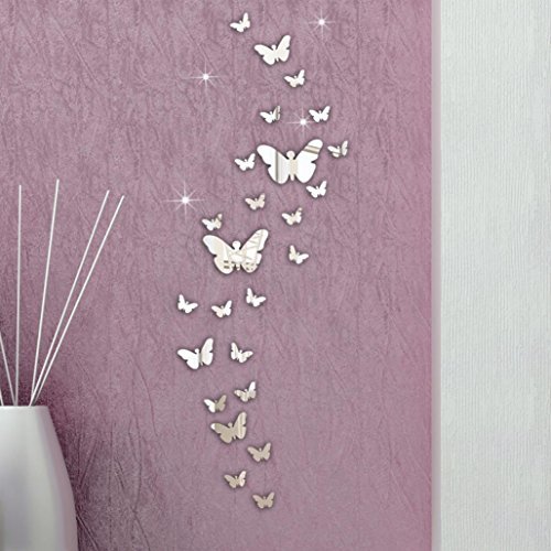 Elemento de la categoría hogar FAMILIZO 30Pc Mariposa CombinacióN 3D Espejo De Pared Pegatinas DecoracióN Del Hogar