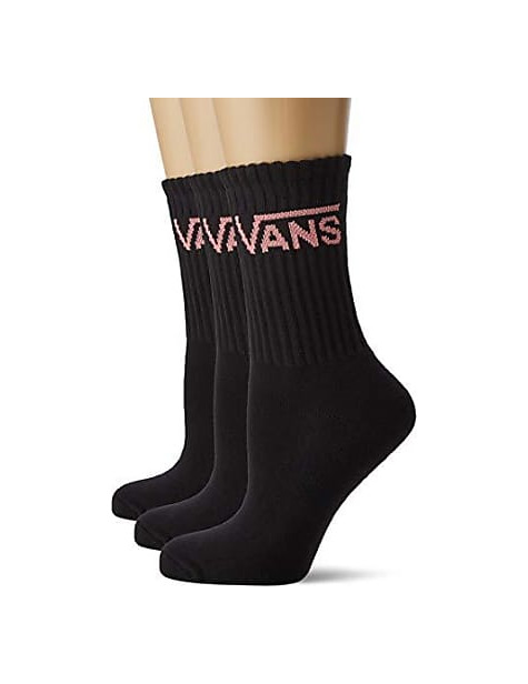 Fashion Vans WM Classic Crew Wmns 6.5-10 3pk Calcetines, Negro