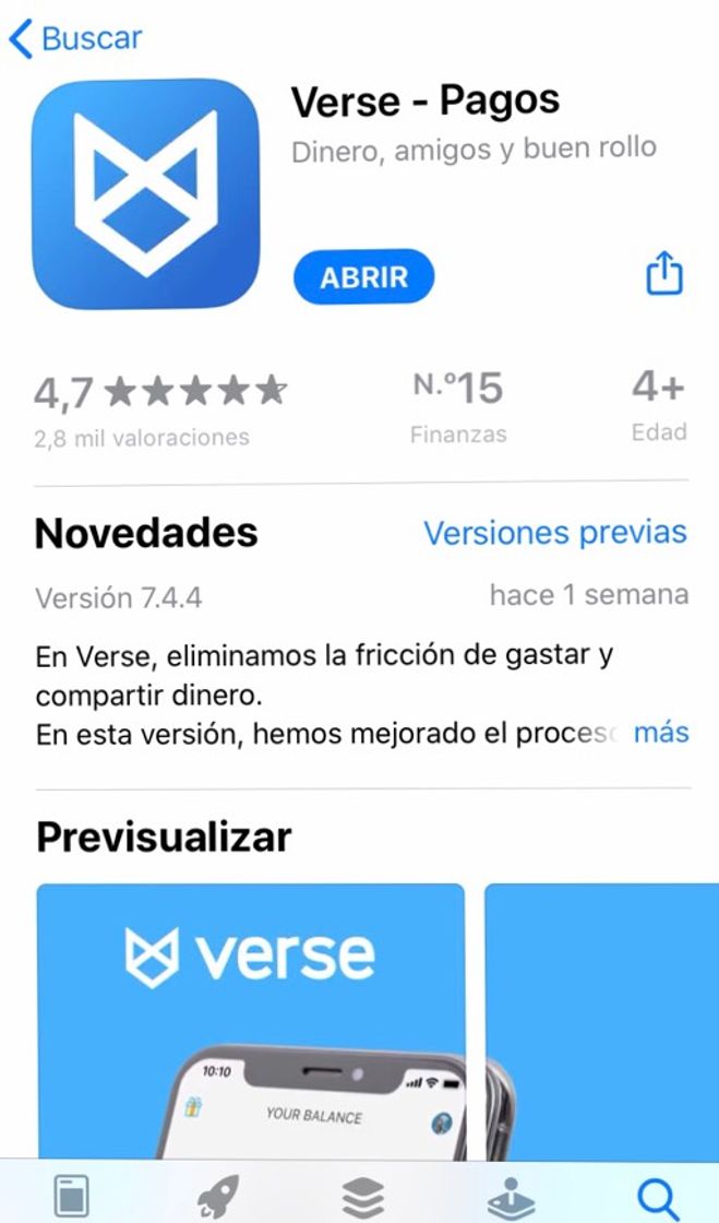 App ‎Verse - Pagos en App Store