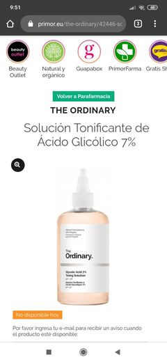 Solución Tonificante de Ácido Glicólico 7% The Ordinary