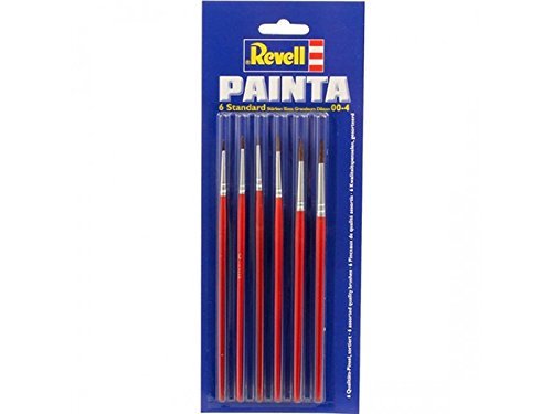 Social Revell- Painta Standard Set de 6 Pinceles, Color Rojo