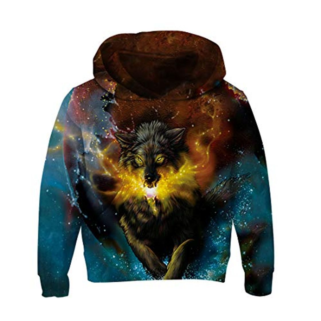 Products RAISEVERN Teen Boys Girls Galaxy Wolf Sudaderas de Manga Larga Casaul Pocket