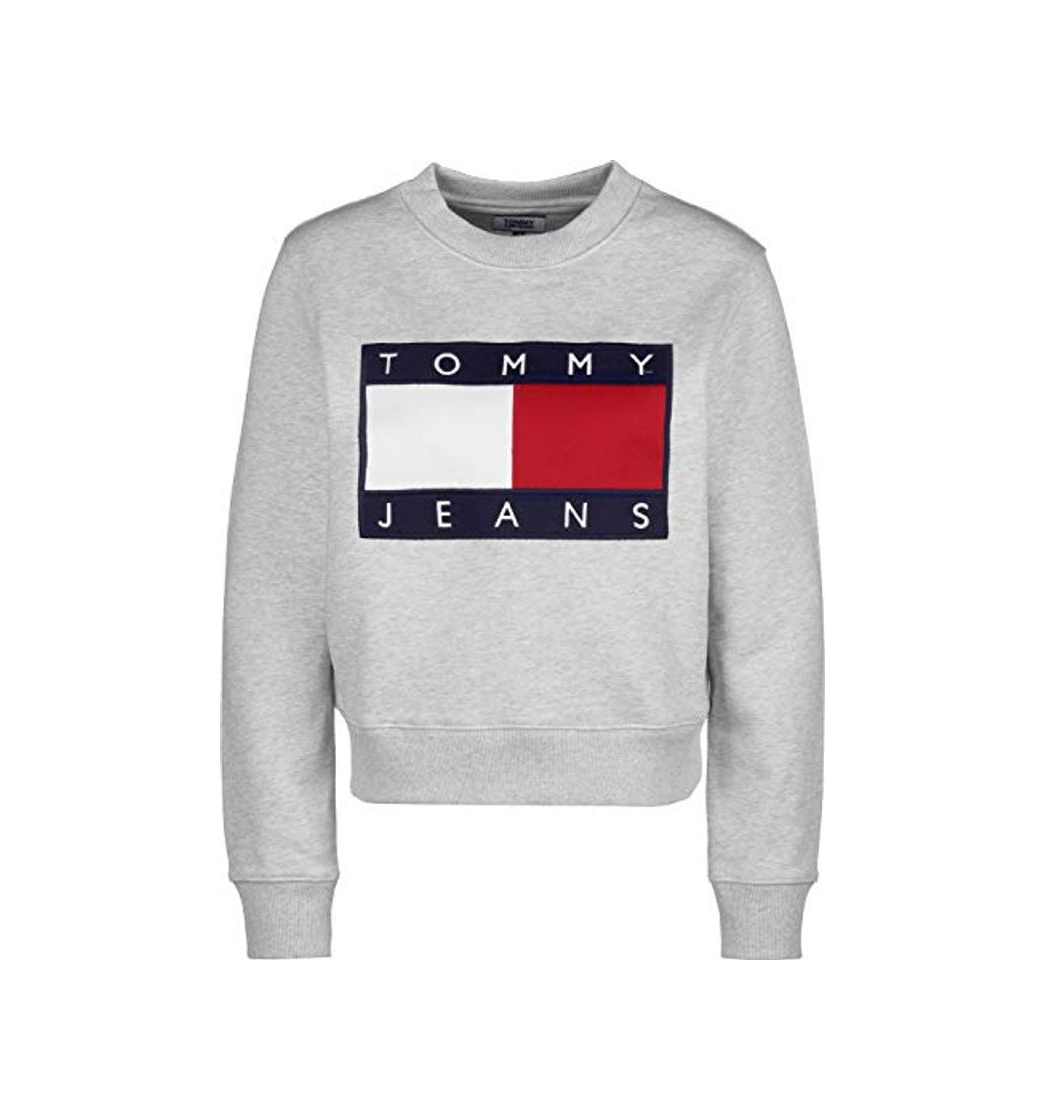 Product Tommy Jeans Sudadera Flag Crew Gris para Mujer M Gris