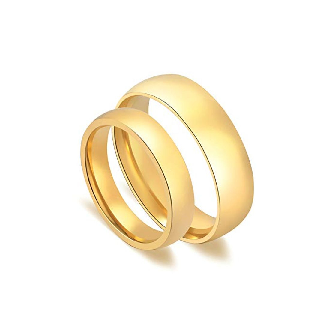 Fashion Daesar Anillo de Acero Inoxidable Mujer y Hombre Anillos Oro Compromiso Pareja Anillos Pareja Boda Anillos Compromiso Pareja Talla Mujer 20 Hombre 22