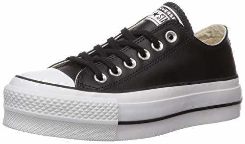 Social Converse Chuck Taylor CTAS Lift Clean Ox, Zapatillas para Mujer, Negro