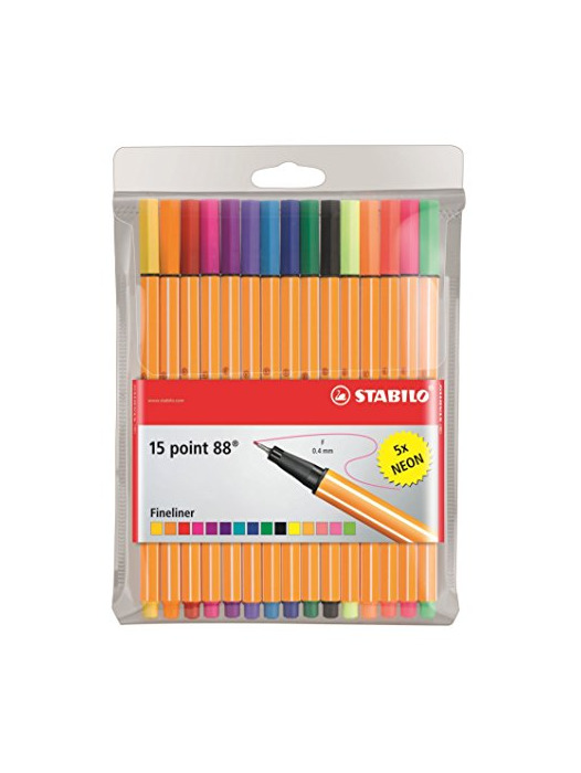 Social Rotulador punta fina STABILO point 88 - Estuche con 15 colores
