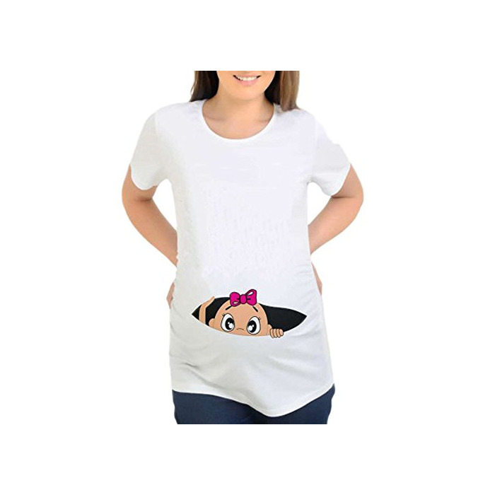 Fashion STRIR Blusa Embarazada para Premamá,Camiseta de Maternidad Divertido Estampada de Manga Corta