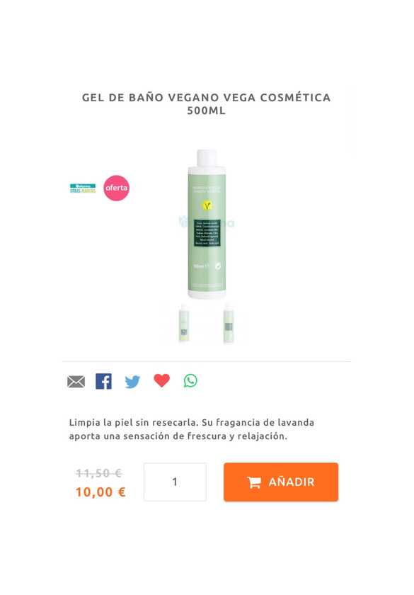 Producto Gel de Baño vegano