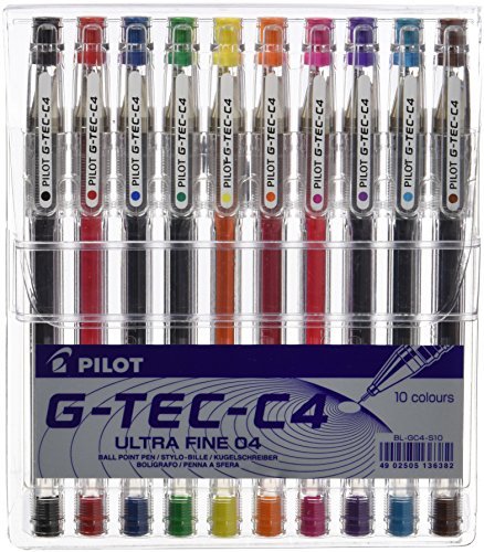 Producto Pilot G-TEC-C4 - Paquete de 10 bolígrafos de tinta gel