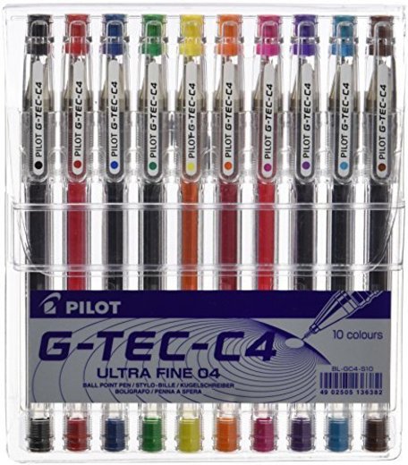 Pilot G-TEC-C4 - Paquete de 10 bolígrafos de tinta gel