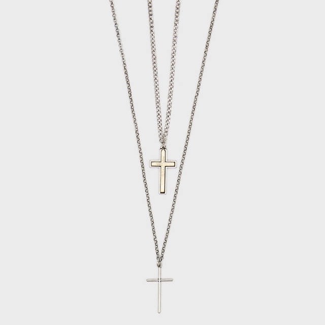 Producto Par de Collares de Cruz Bershka