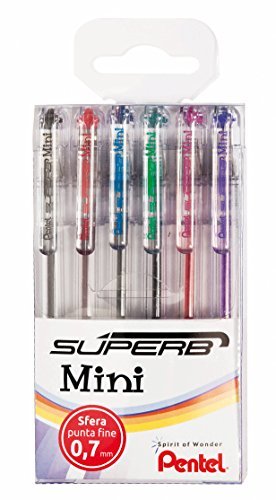 Producto Pentel Superb Negro, Azul, Verde, Rosa, Rojo, Violeta 6pieza(s) - Bolígrafo